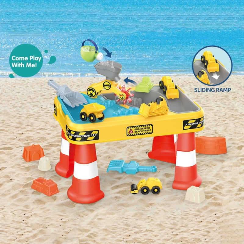 Vandens ir smėlio stalas su automobiliais 2in1 12el., WOOPIE