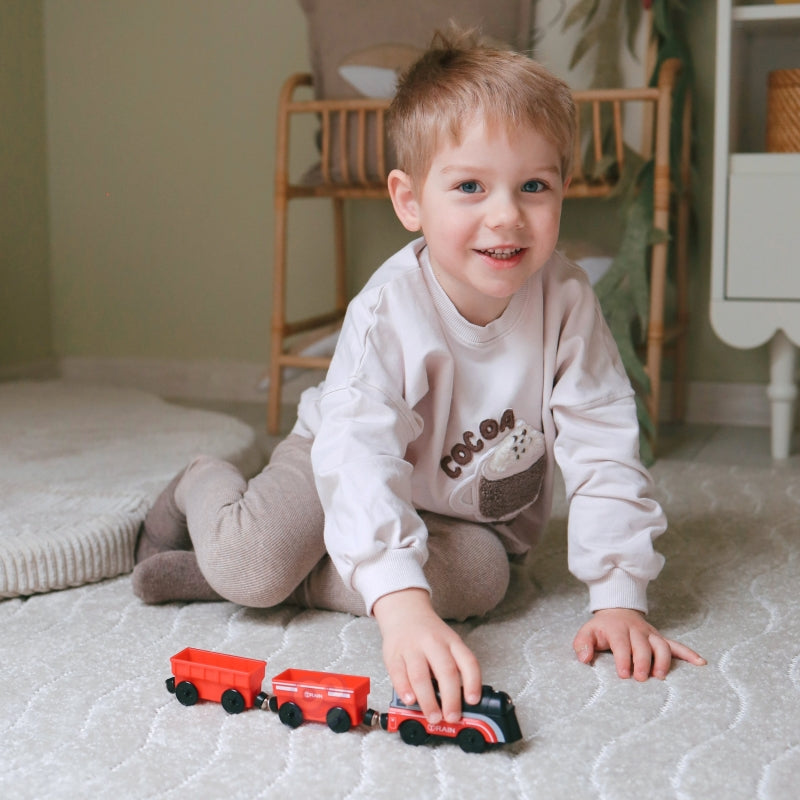 Žaislinis elektrinis traukinukais su vagonais Woopie