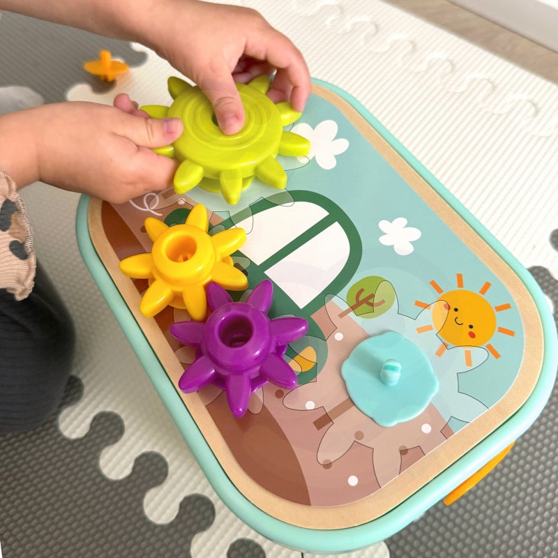 Medinė Montessori motorinė dėžė 12in1, WOOPIE GREEN