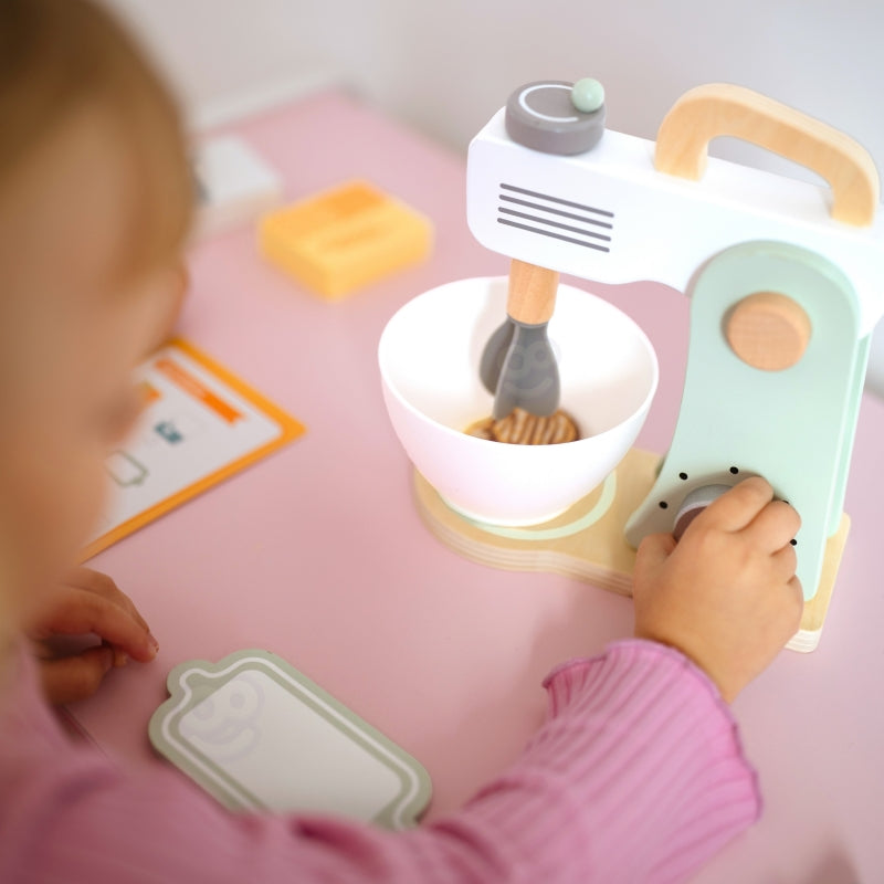 Medinis virtuvinis maišytuvas-plaktuvas su priedais, 11 el., WOOPIE GREEN