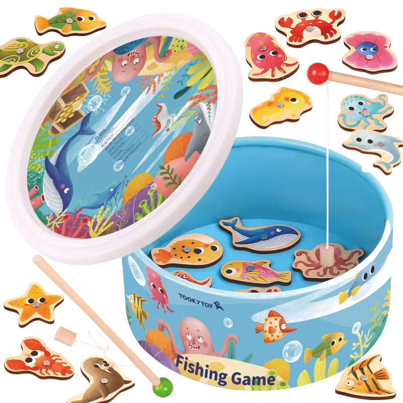 Medinis magnetinis žaidimas - Pagauk žuvytę - Tooky Toy