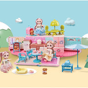 Kemperio ir lėlių namelio rinkinys 2in1 su šviesos ir garso efektais, WOOPIE