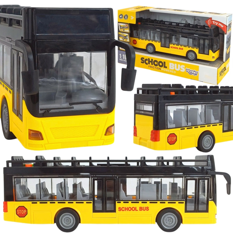 Žaislinis autobusas su šviesos ir garso efektais, WOOPIE, geltonas