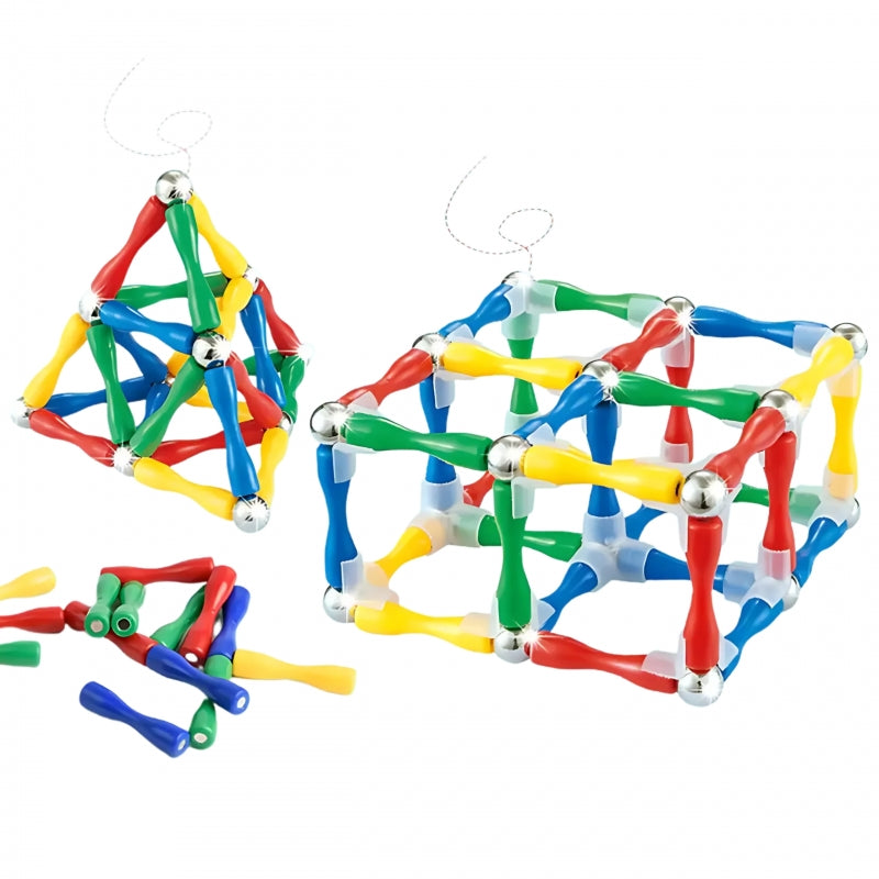 Magnetinių 3D statybinių blokų rinkinys XXL 128 vnt., WOOPIE