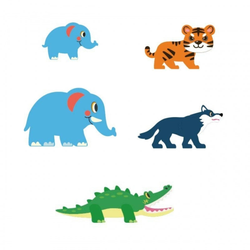 Magnetinis 3D statybinis konstruktorius „Džiunglių gyvūnai“ 45 vnt., WOOPIE