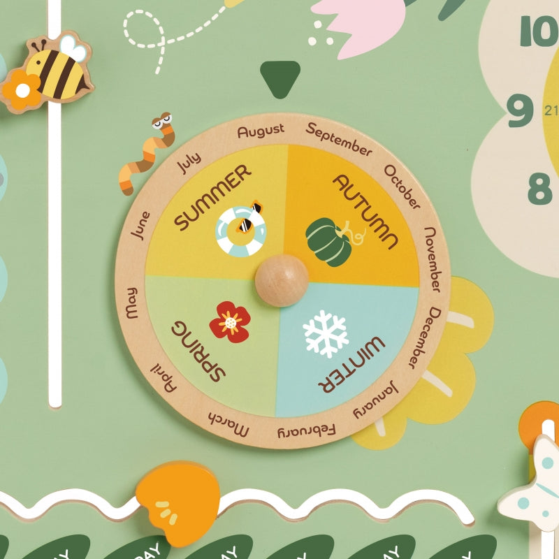 Medinė mokomoji lenta vaikams „Kalendorius“