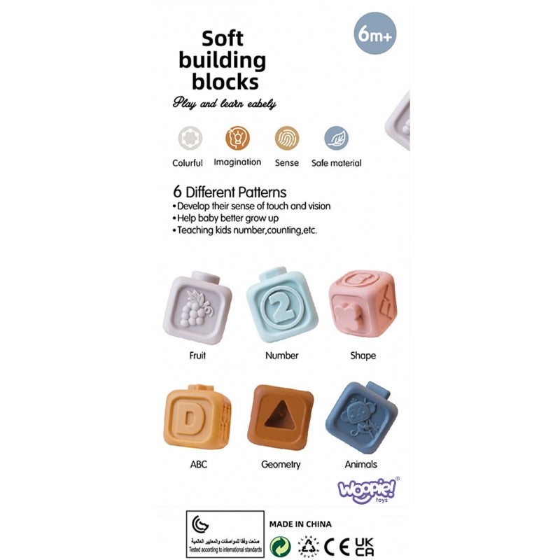 Sensorinių kaladėlių rinkinys vaikams 2in1, WOOPIE BABY