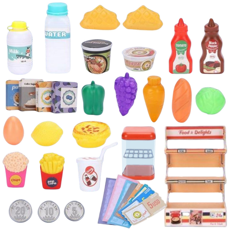 Vaikiškos parduotuvės rinkinys su garso efektais 42 el, WOOPIE