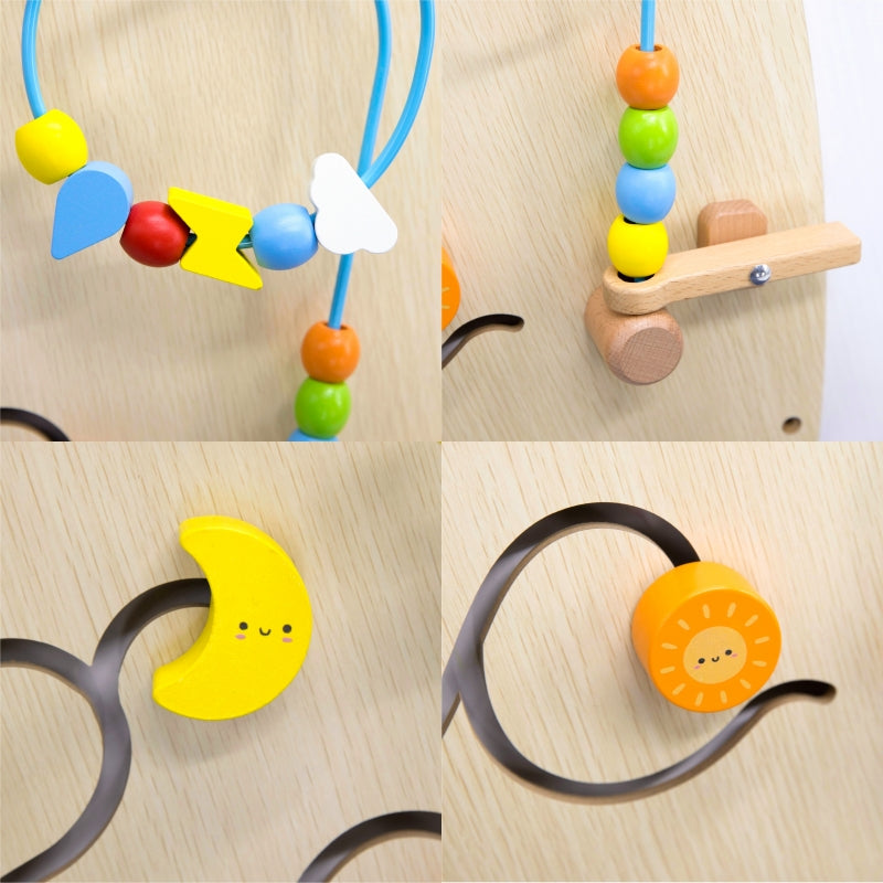 Medinė Montessori sieninė manipuliavimo lenta vaikams, VIGA