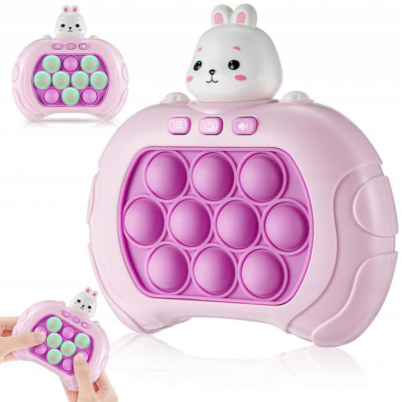 Arkadinis antistresinis žaidimas POP IT su garso efektais, WOOPIE, zuikis, violetinis