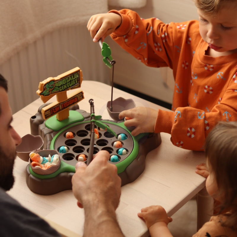 Dinozaurų žvejybos žaidimas su garso efektais, WOOPIE