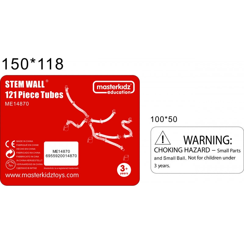 Vamzdžių sistema STEM lentai, 121 vnt., Masterkidz