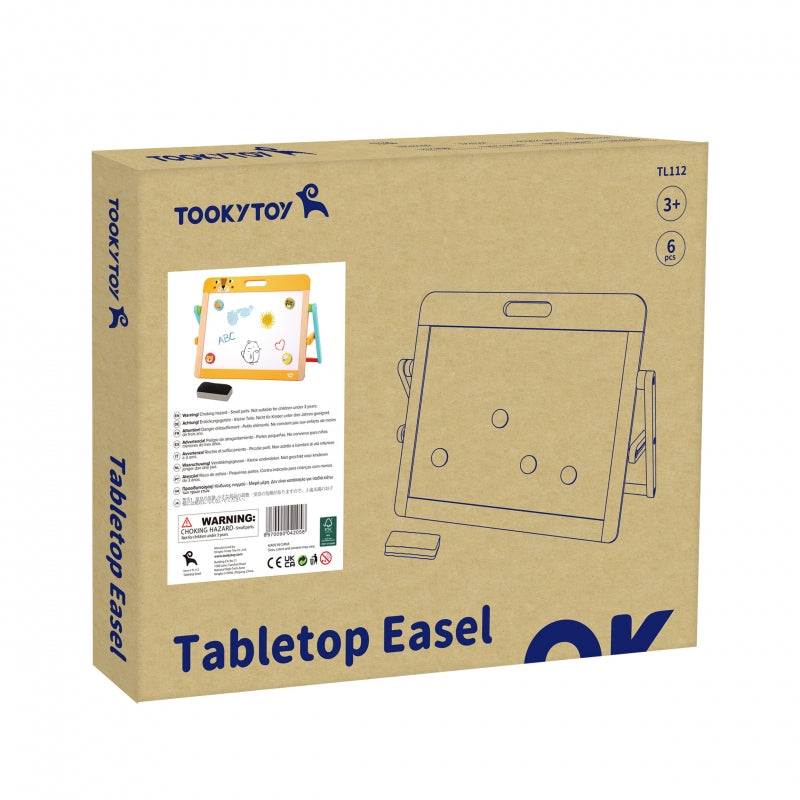 Dvipusė medinė 2 in 1 magnetinė piešimo lenta, Tooky Toy