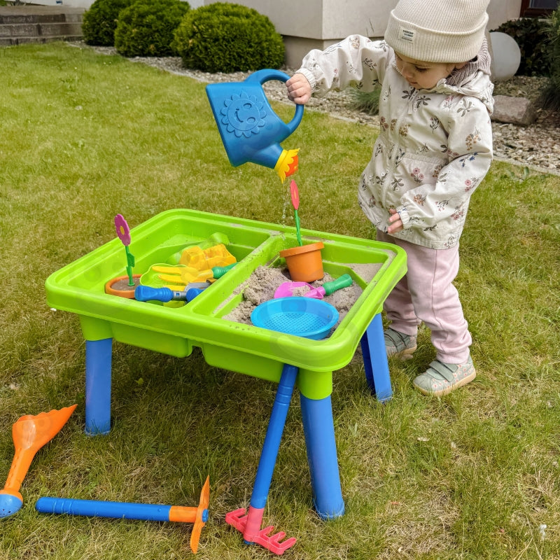 Vaikiškas vandens ir smėlio stalas 2in1 su priedais, WOOPIE