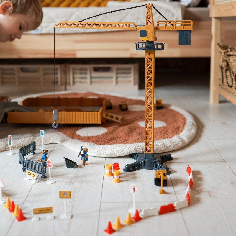 Sunkvežimių 6in1 statybinis rinkinys su kranu ir priedais, WOOPIE