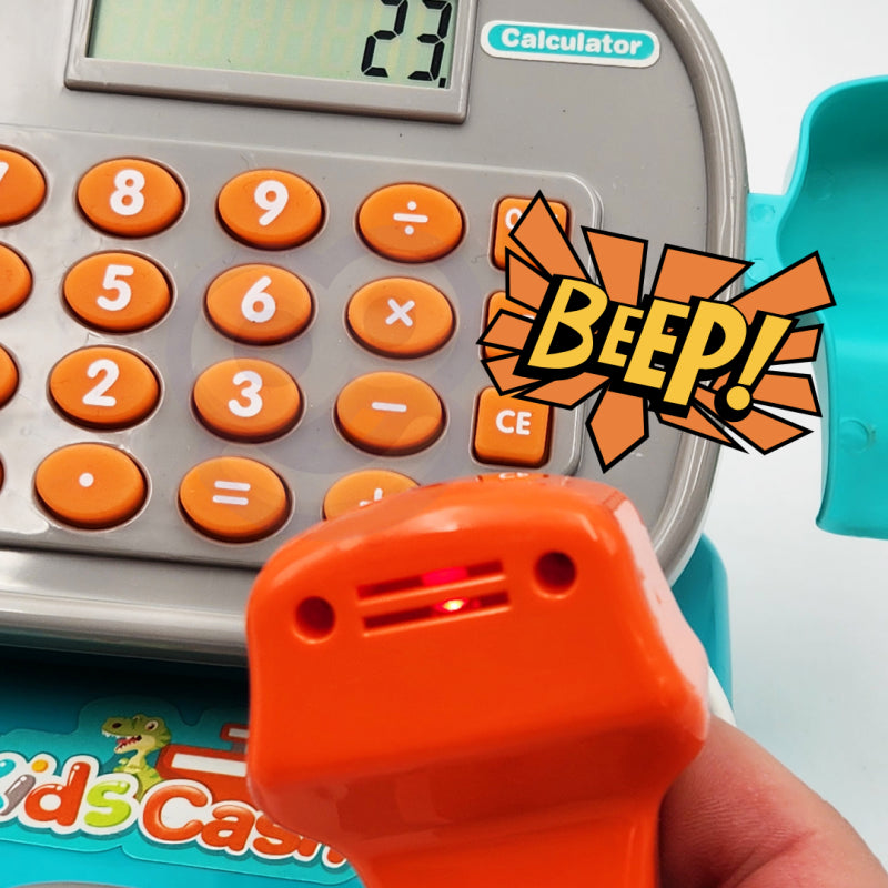 Žaislinio kasos aparato su priedais rinkinys, WOOPIE, mėlynas