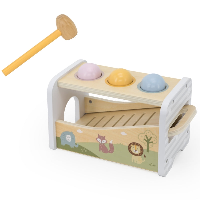 Medinis metalofonas su kamuoliukais ir plaktuku 2in1, VIGA