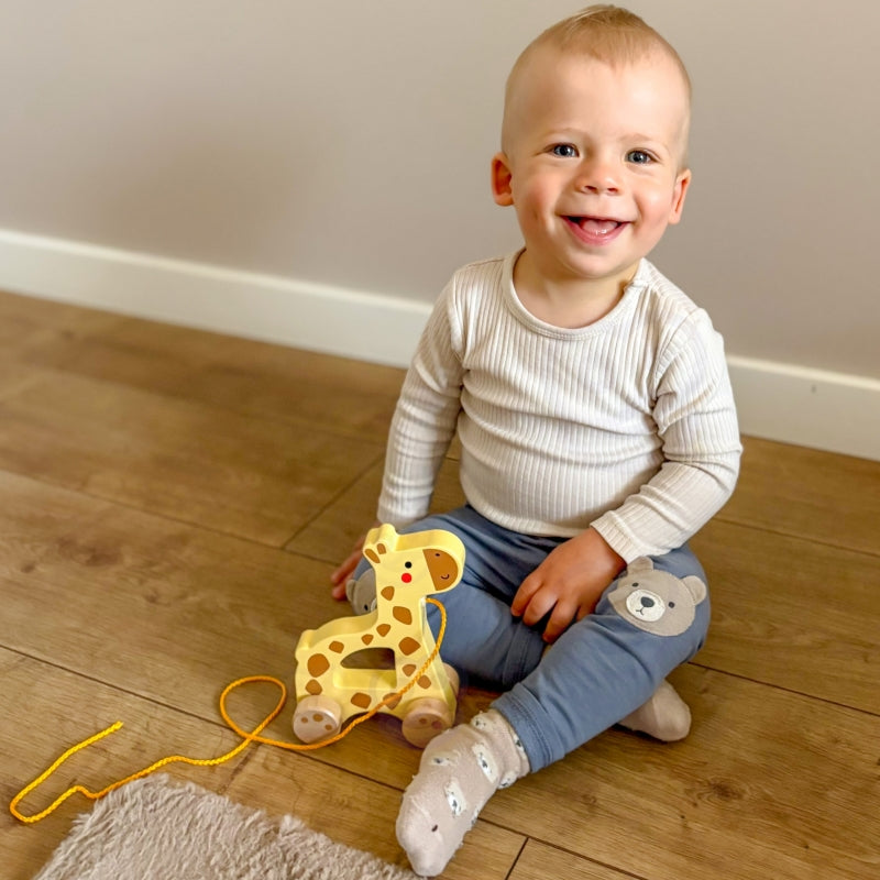 Medinis traukiamas žaislas, žirafa, TOOKY TOY