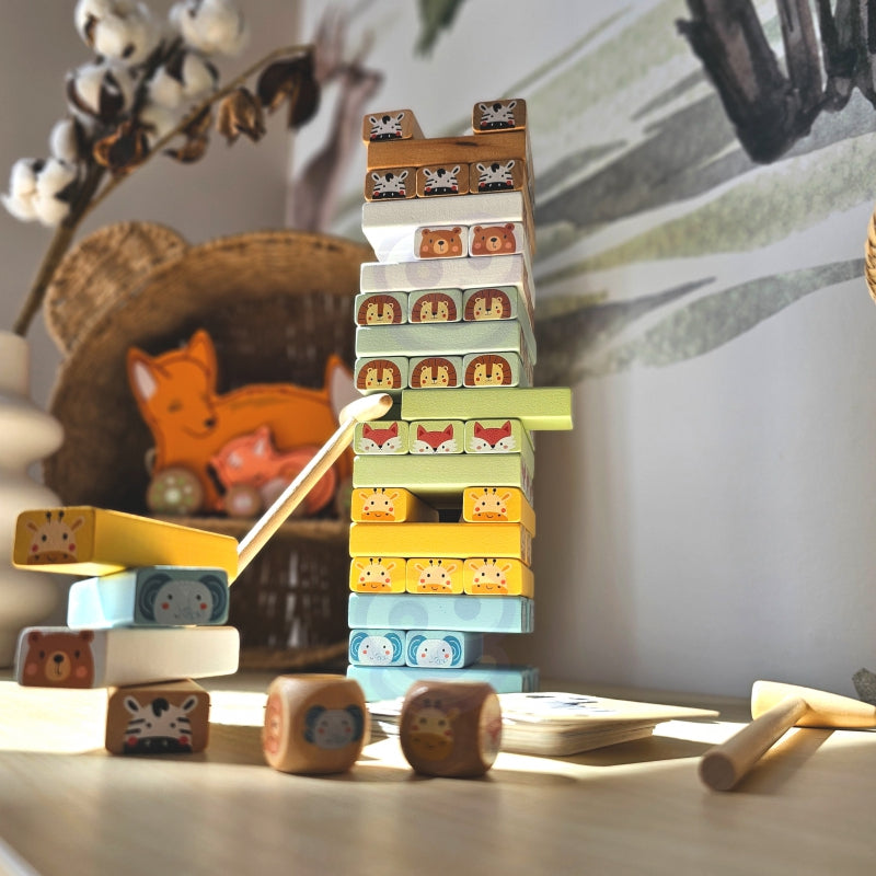 Medinis arkadinis vikrumo žaidimas 82 el. „Wobbly Tower“, WOOPIE GREEN