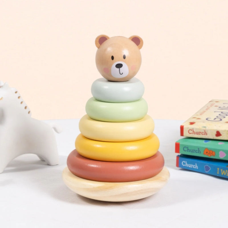 Medinė sensorinė dėlionė „Piramidė“ TOOKY TOY