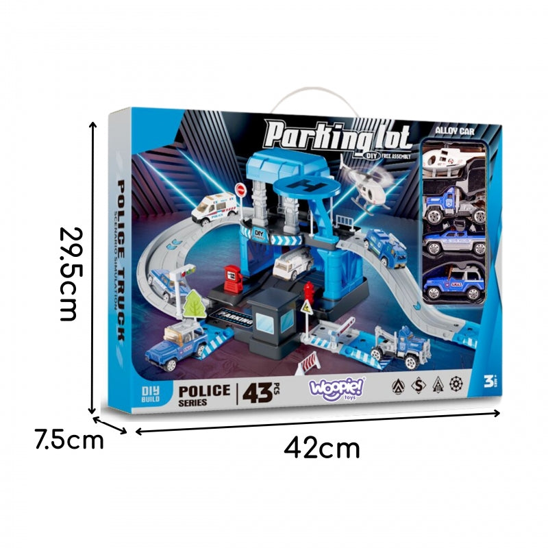 Daugiaaukštė policijos automobilių stovėjimo aikštelė su priedais 43 vnt. WOOPIE