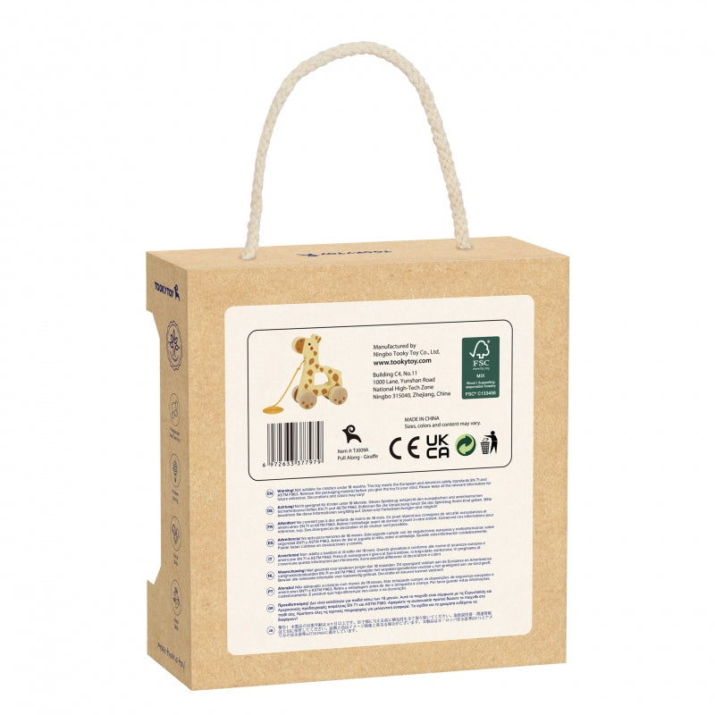 Medinis traukiamas žaislas, žirafa, TOOKY TOY