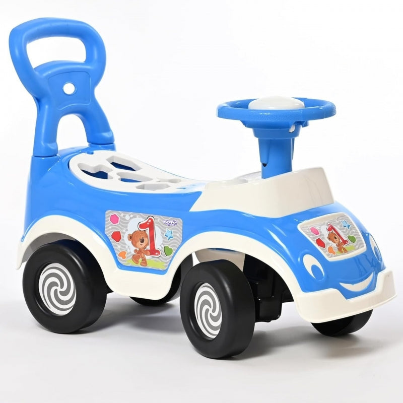 Paspiriama mašinėlė - stumdukas 4 in 1 su rūšiuokliu, mėlyna