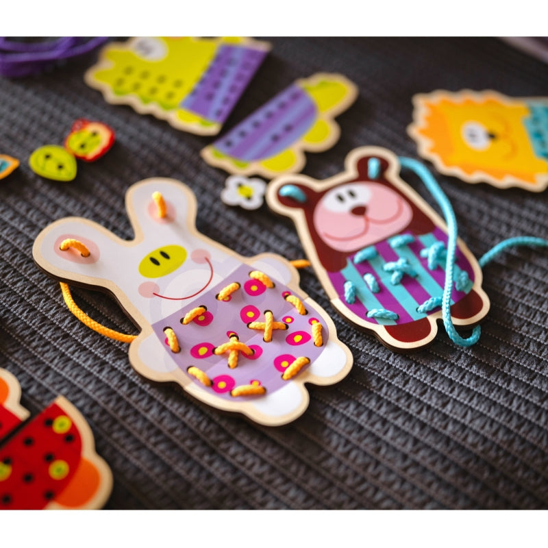 Medinis siuvimo rinkinys vaikams „Gyvūnai“ 5in1, WOOPIE GREEN