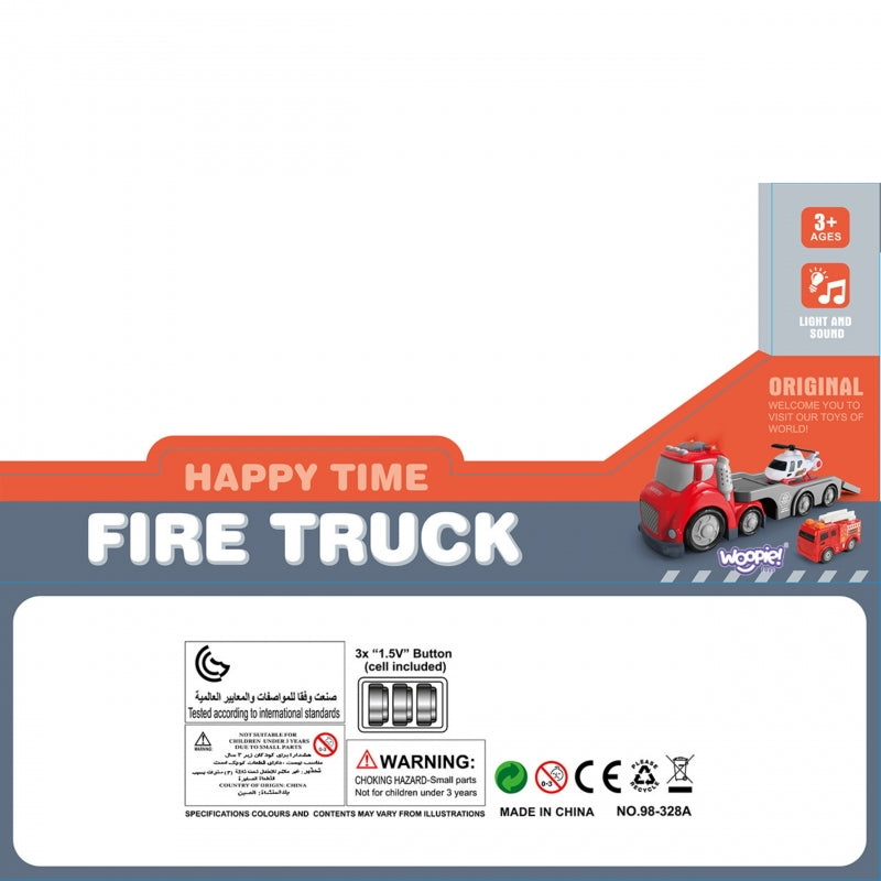Ugniagesių transporto priemonių rinkinys su garso ir šviesos efektais, WOOPIE