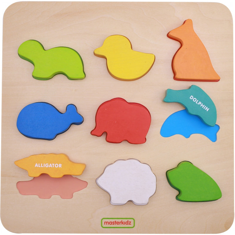 Medinė Montessori gyvūnų dėlionė MASTERKIDZ