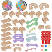 STEM lentos kaladėlių rinkinys su kamuoliukais 63 el, MASTERKIDZ