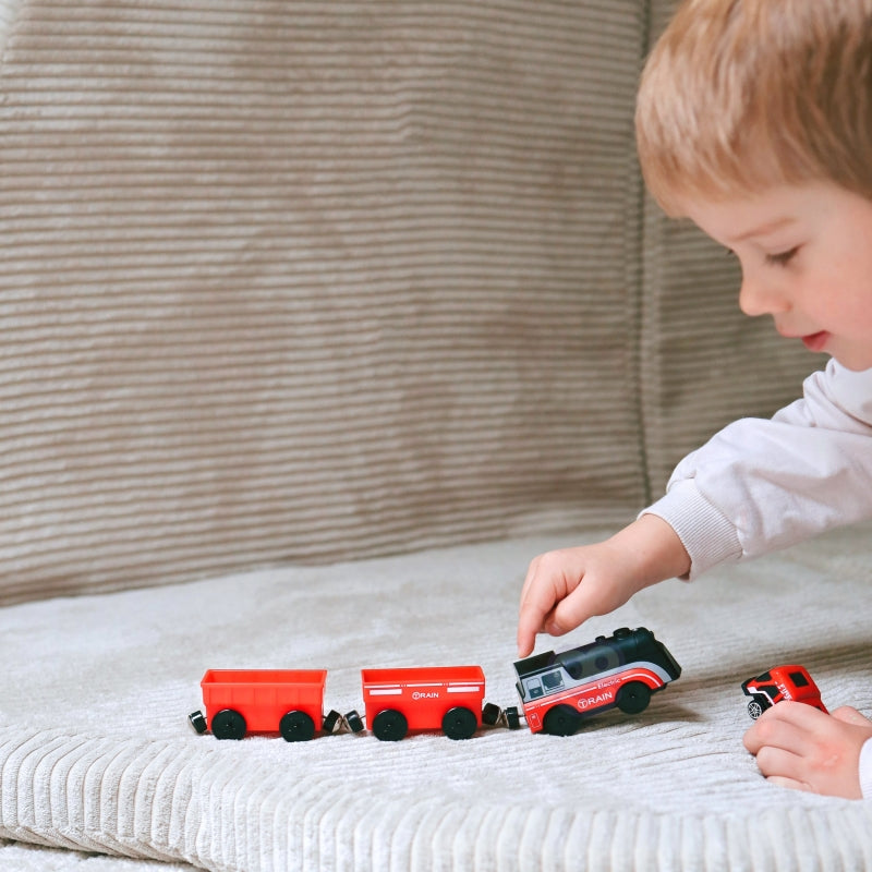 Žaislinis elektrinis traukinukais su vagonais Woopie