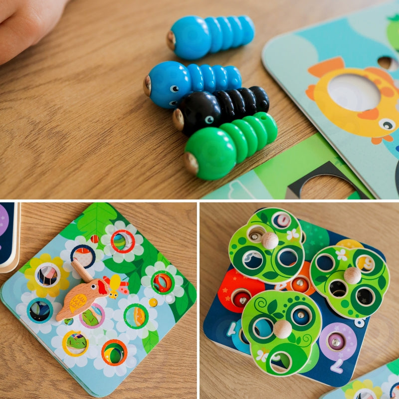 Medinis vikrumo žaidimas „Ištrauk vikšrus“ 2in1, TOOKY TOY