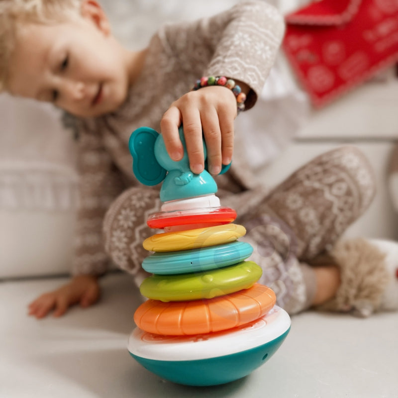 Interaktyvus piramidės formos bokštas su šviesos ir garso efektais, WOOPIE, drambliukas