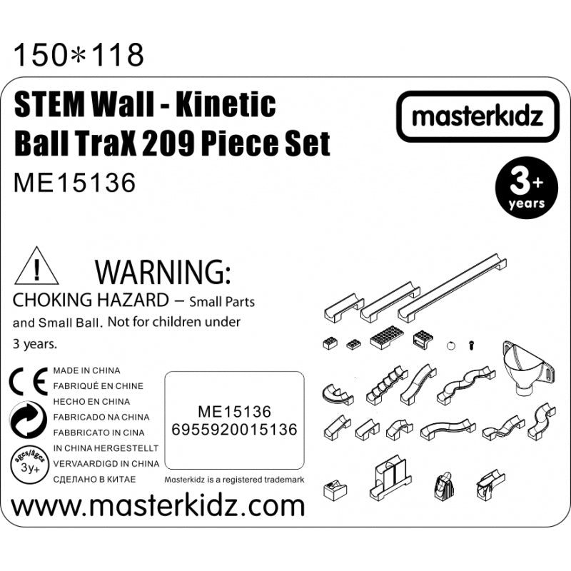 MASTERKIDZ STEM lentos priedai, 209vnt.