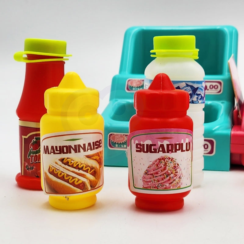 Žaislinis kasos aparatas su lentyna ir priedais, WOOPIE, rožinis