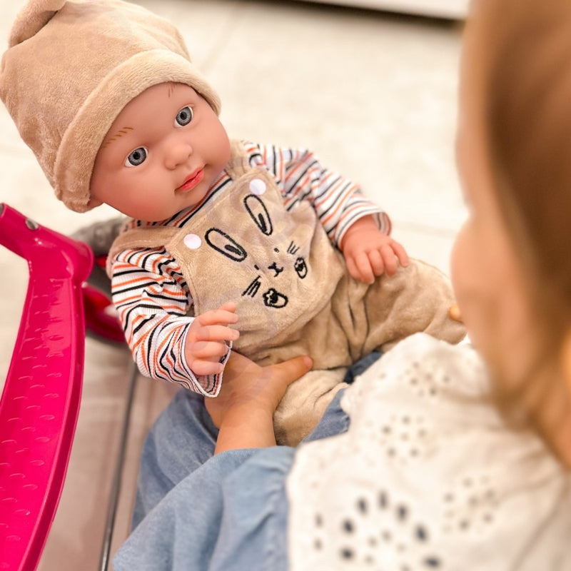 Lėlytė 46 cm su zuikučio apranga