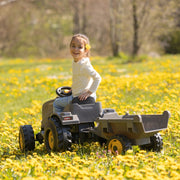 Traktorius su pedalais su priekaba XXL, pilkas,  Smoby