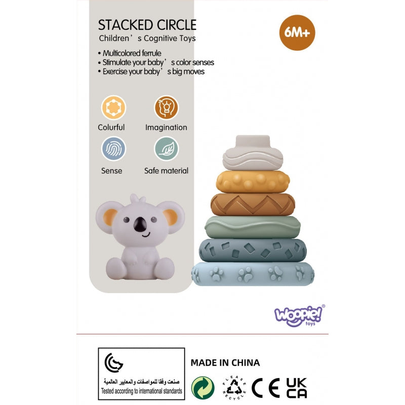 Lavinamasis piramidės formos kramtukų rinkinys 2in1, koala, WOOPIE