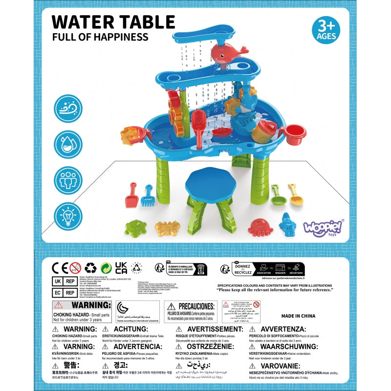 Didelis vandens ir smėlio stalas vaikams 37 el., WOOPIE