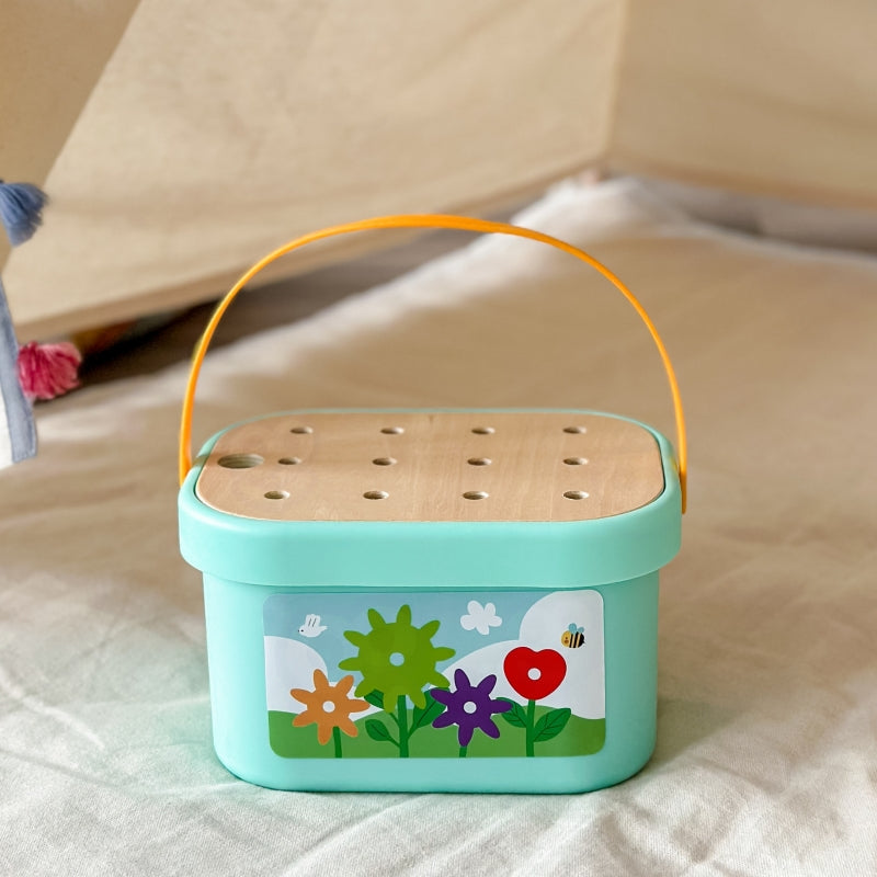 Medinė Montessori motorinė dėžė 12in1, WOOPIE GREEN