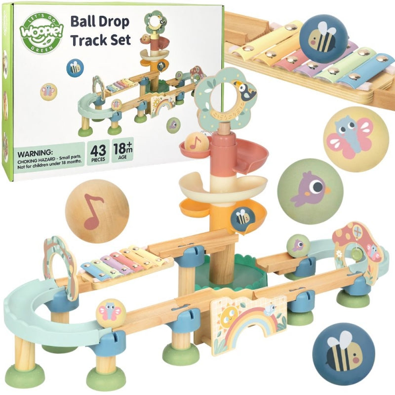 Medinis rutulių takelis su garso efektais FSC WOOPIE GREEN