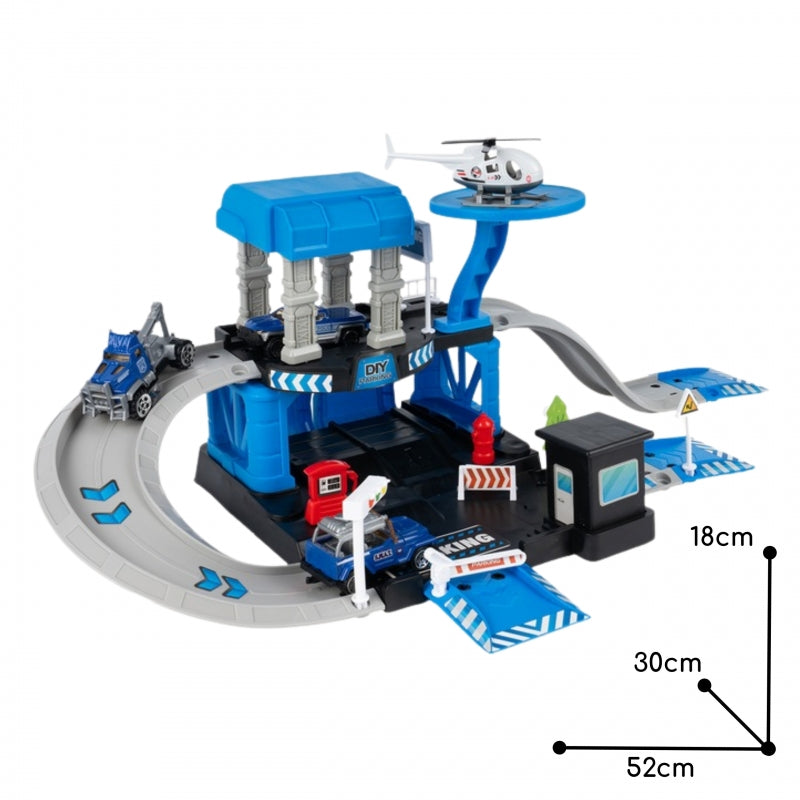 Daugiaaukštė policijos automobilių stovėjimo aikštelė su priedais 43 vnt. WOOPIE