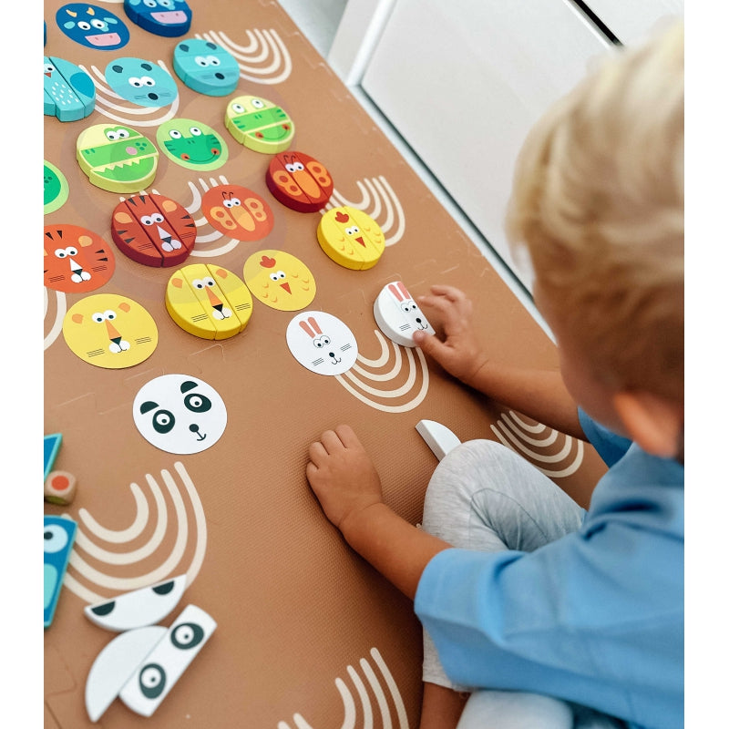 Medinis Jenga žaidimas vaikams „Gyvūnai“, Tooky Toy