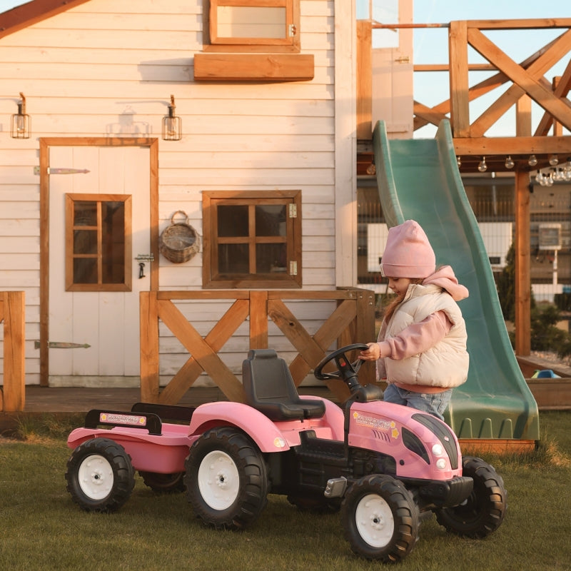 Minamas traktorius su priekaba Country Star Falk, rožinis