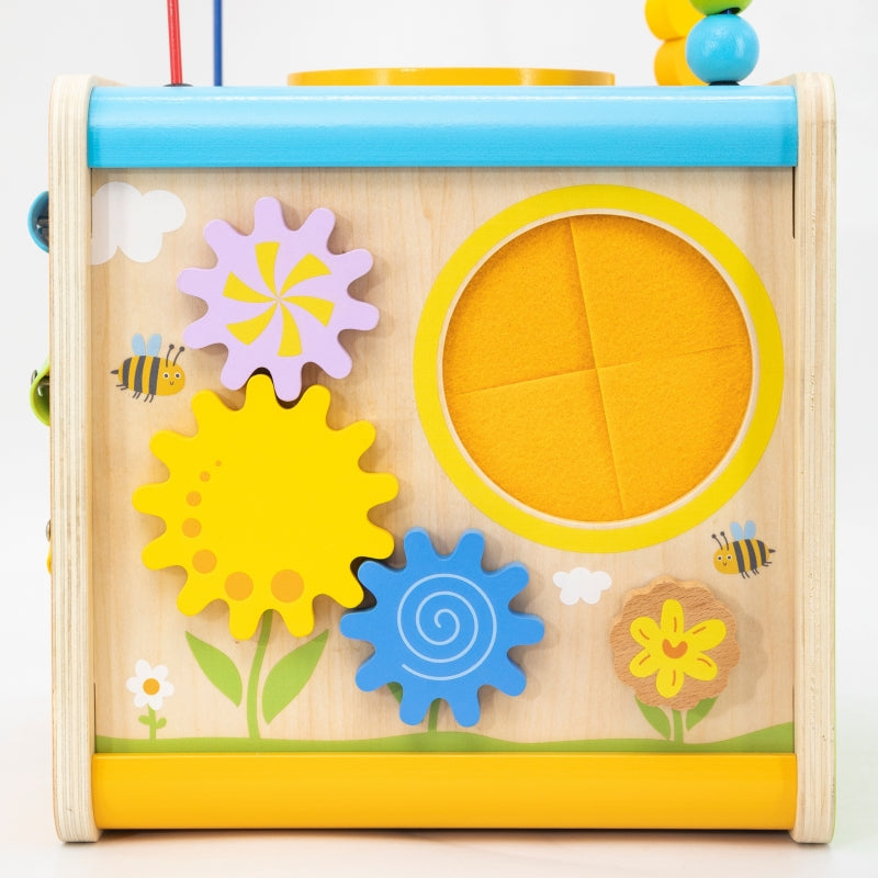 Medinis daugiafunkcinis edukacinis kubas vaikams 5in1, Viga