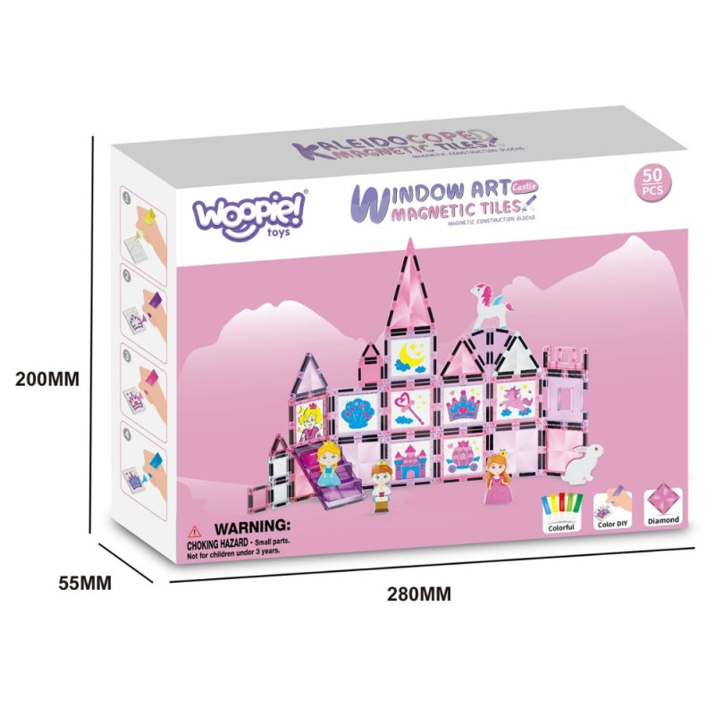 Magnetinis konstruktorius „Princesės pilis“ 50 vnt., WOOPIE