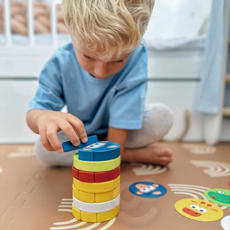 Medinis Jenga žaidimas vaikams „Gyvūnai“, Tooky Toy