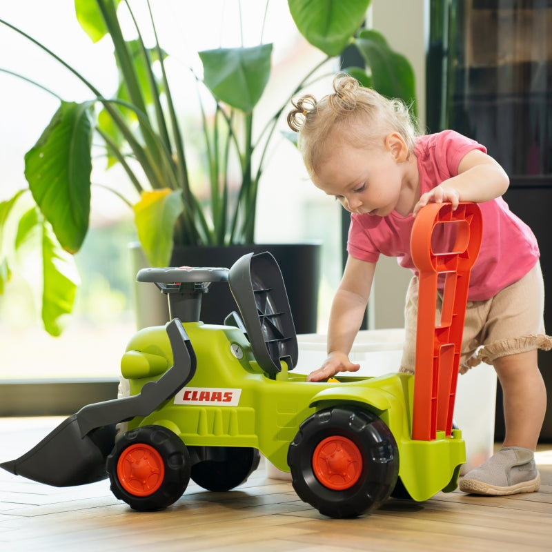 Paspiriamas traktorius su priekaba ir kaušu, žalias, FALK