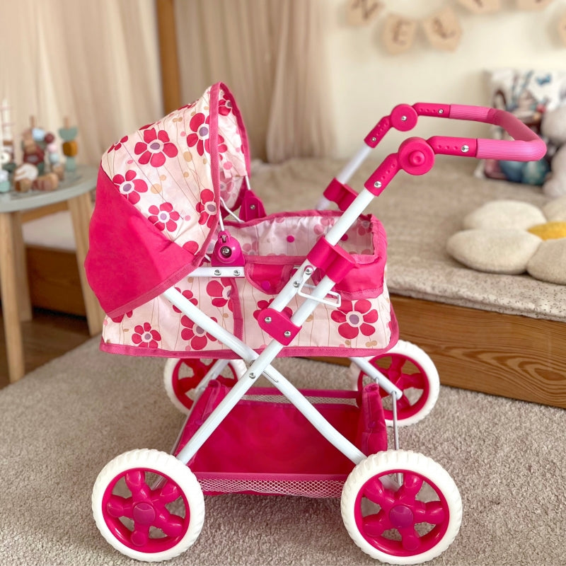 Lėlių vežimėlis su reguliuojama rankena, WOOPIE